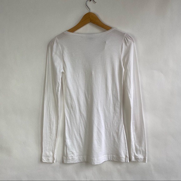 Theory White V-neck Lace Long Sleeve Shirt Blouse - Picture 9 of 11